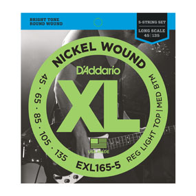 D'Addario EXL165-5 45-135 Bass Regular Light  …