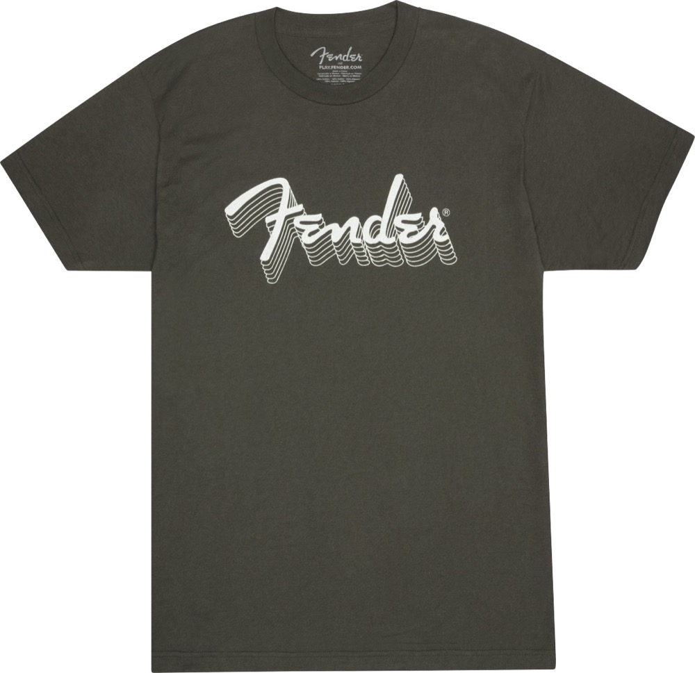 Fender T-shirt Charcoal, Reflective Ink - Large
