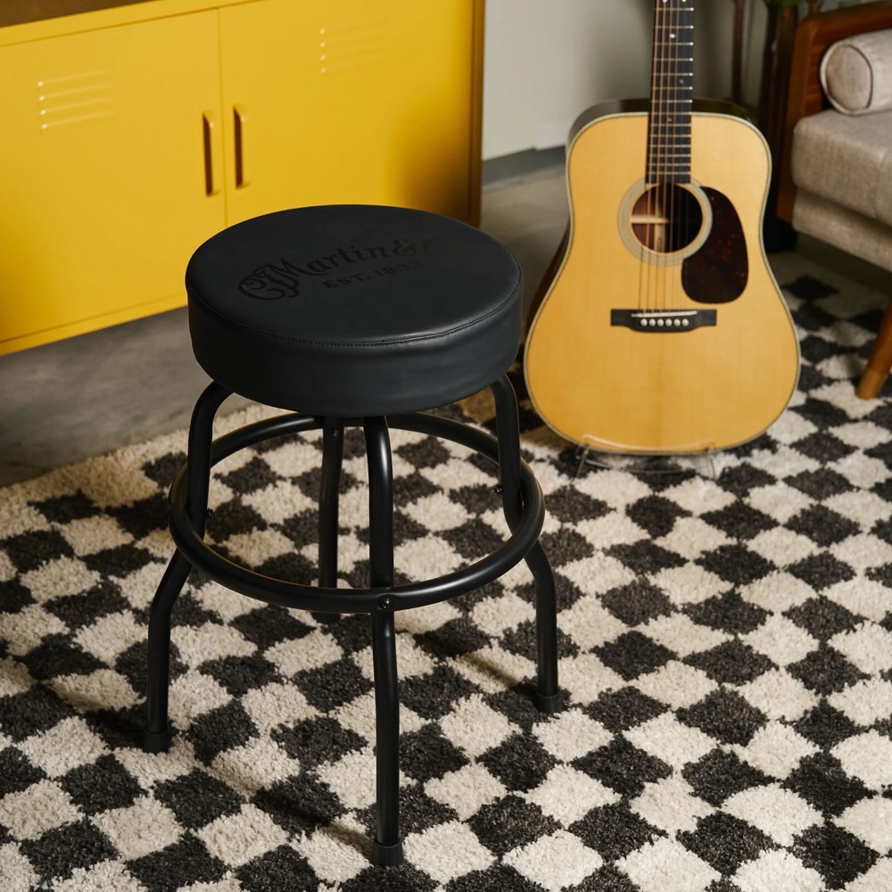 Martin Martin Barstool, Black Base, Black Logo 24" - Stands