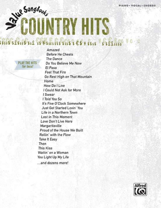 Value Songbooks Country Hits