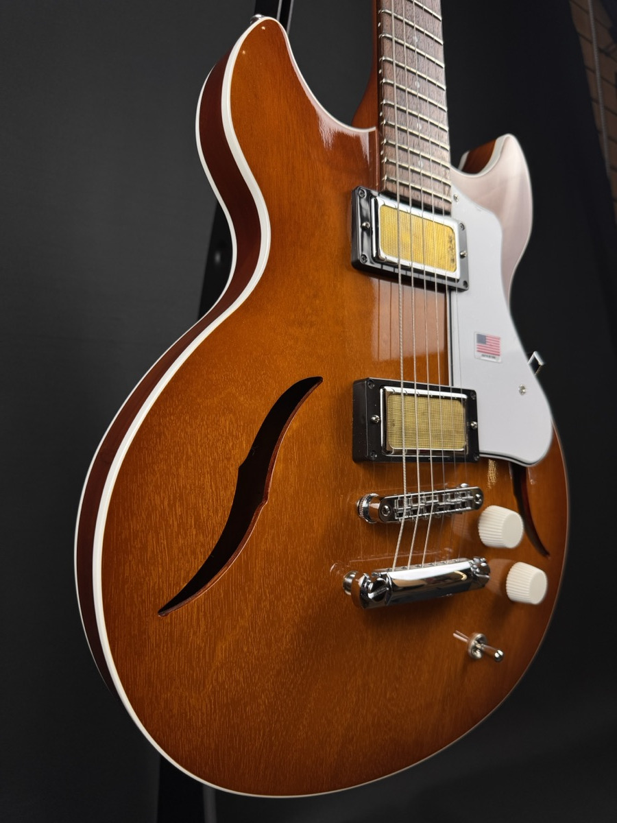 Harmony Harmony Comet Semi-Hollow Guitar, Sunburst, Mono Bag - Guitars
