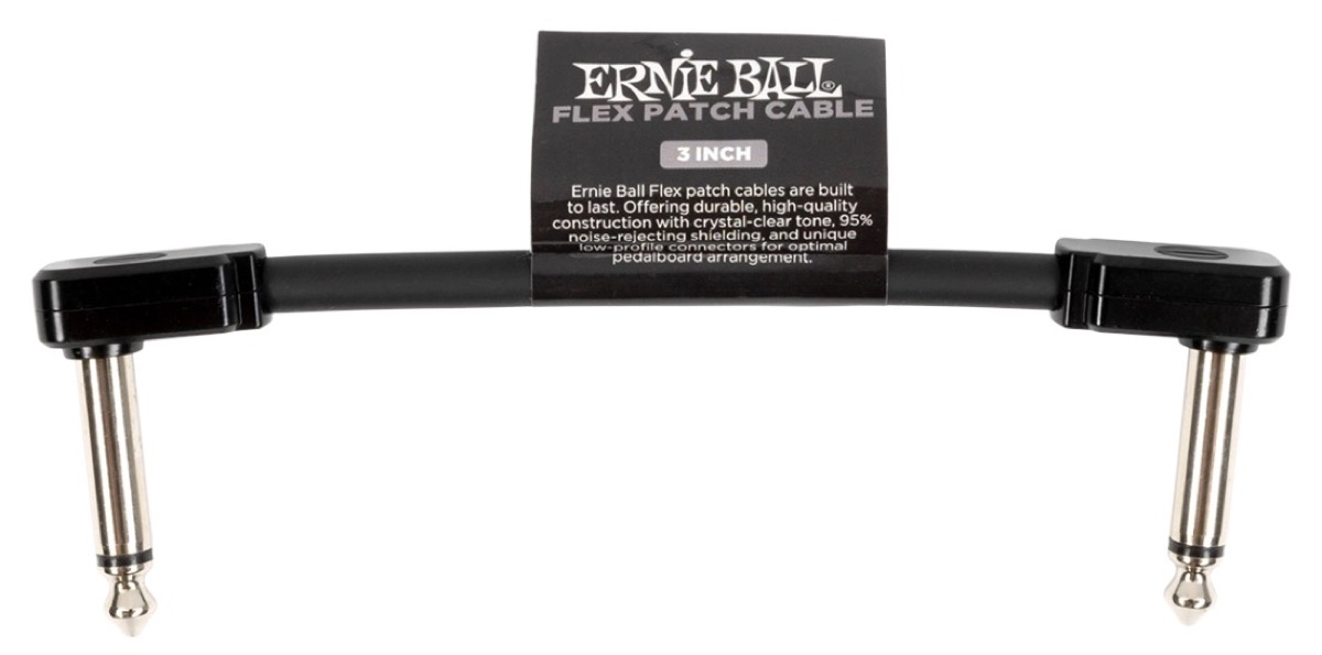 Ernie Ball 3 Inch Flex Instrument Cable - Black