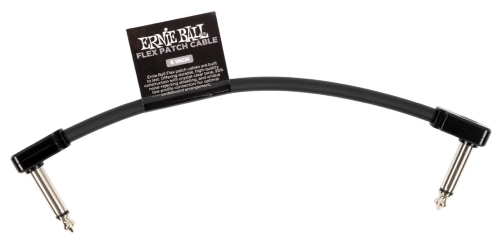 Ernie Ball 6 Inch Flex Instrument Cable - Black