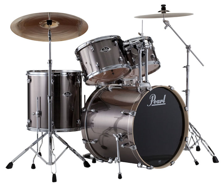 Pearl Export Five Piece Shell Pack Kit In Smokey Chrome No Hardware 