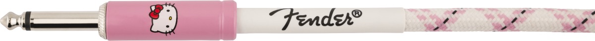 Fender Fender Hello Kitty 18.6 Foot Woven Instrument Cable - White/Pink - Cables