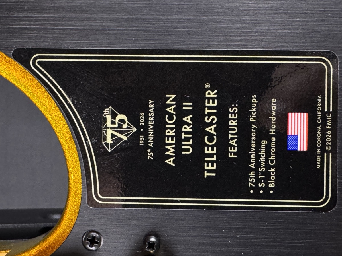 Fender Fender 75th Anniversary American Ultra II Telecaster, Ebony - Liquid Gold - Guitars