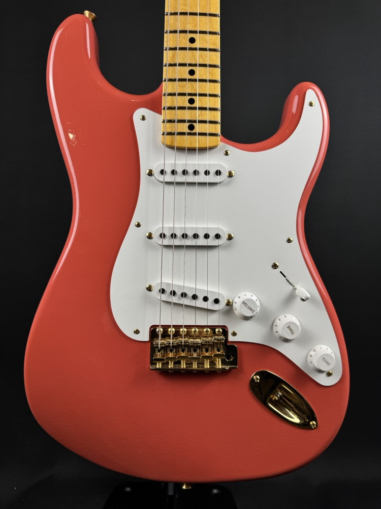 Fender Custom Shop Fender Custom Shop 1955 Strat DLX Closet Classic, Faded Aged Fiesta Red - Guitars