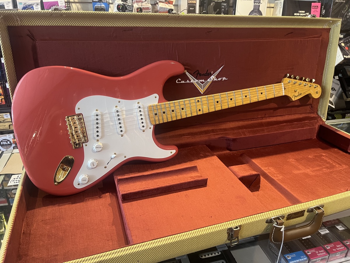 Fender Custom Shop Fender Custom Shop 1955 Strat DLX Closet Classic, Faded Aged Fiesta Red - Guitars