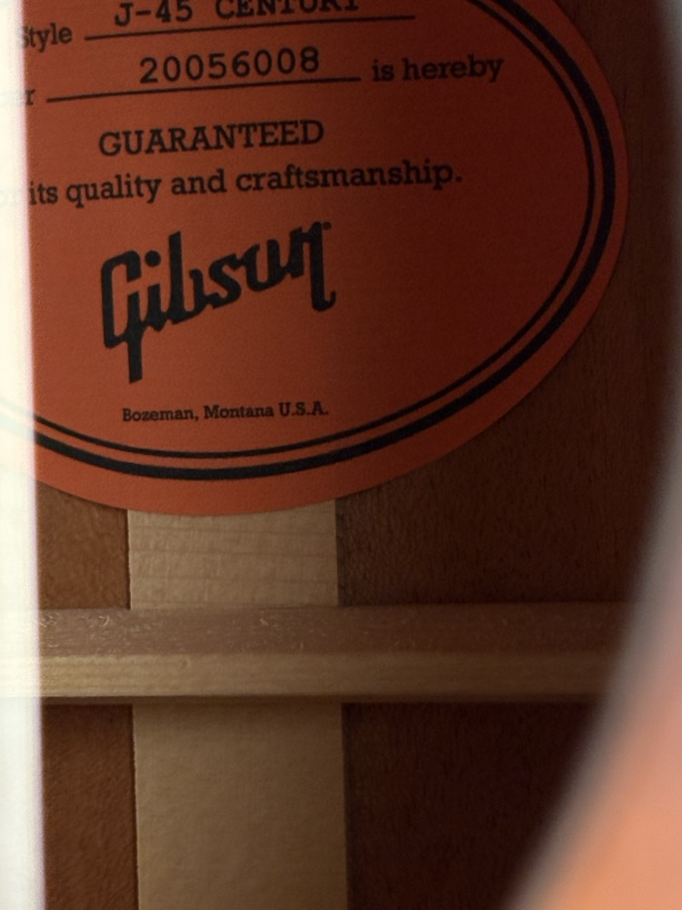 Gibson Gibson J-45 Century 12-Fret Acoustic in Vintage Sunburst - Guitars