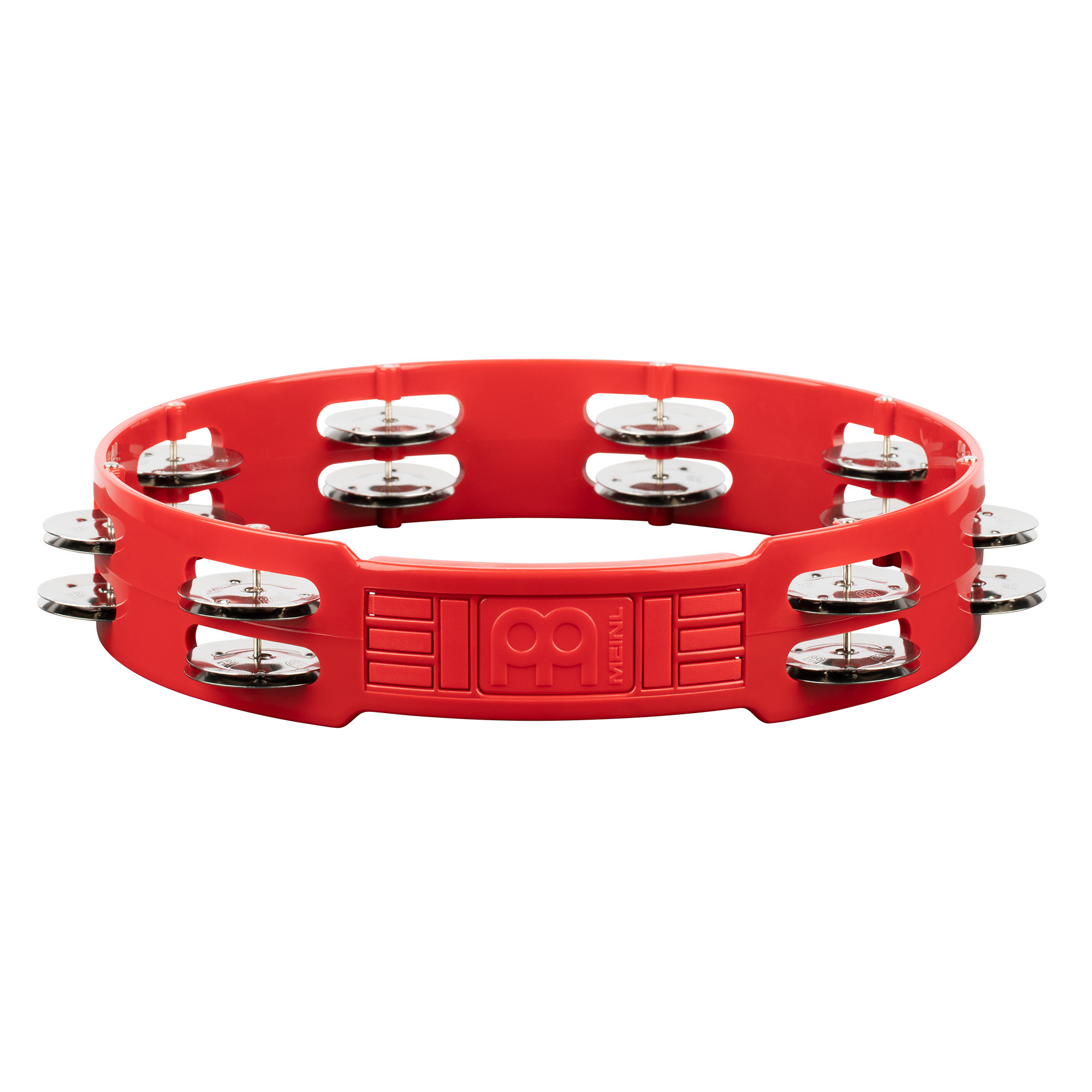 Meinl Meinl Headliner Tambourine 10" 2 Row Stainless Jingles - Red - Drums