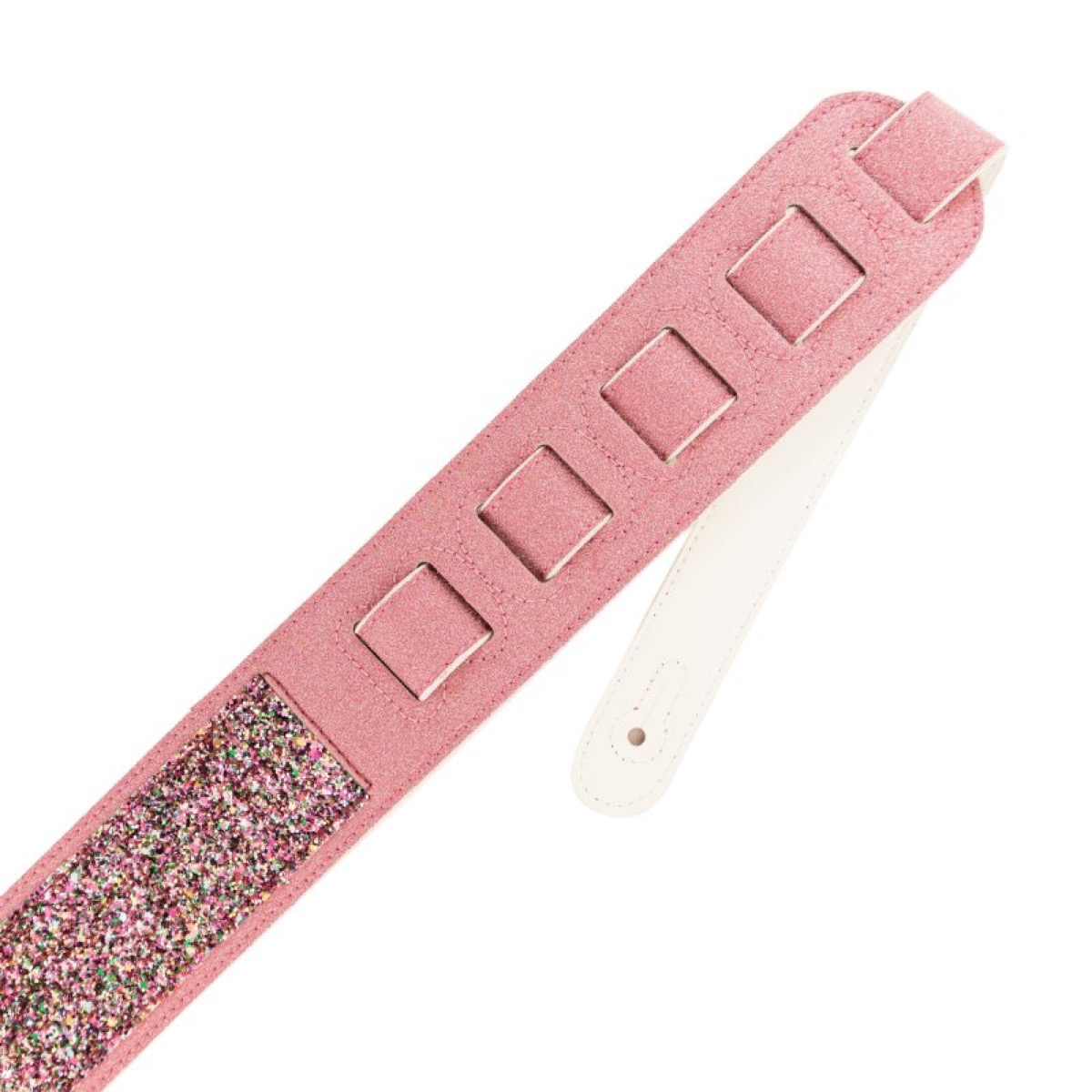 Profile Profile Leather Pink Sparkle Padded Strap - Guitars