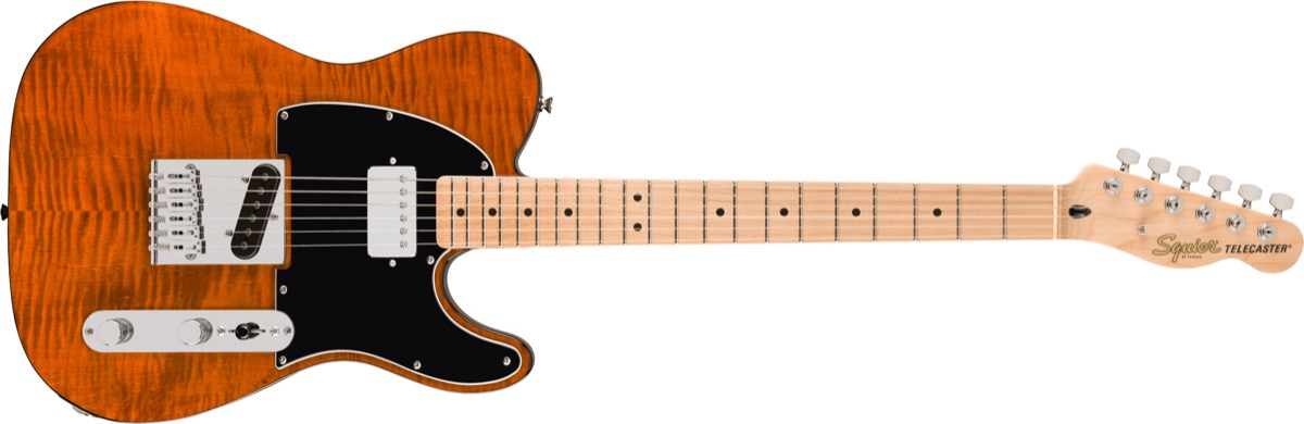 Squier Affinity Tele Flame Maple Top SH, Mocha