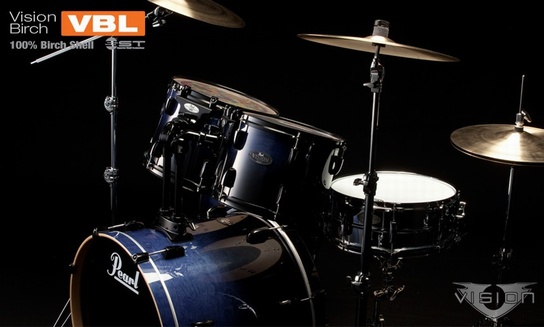 Pearl Vision Birch Lacquer Five Piece Shell Pack In Concord Fade 
