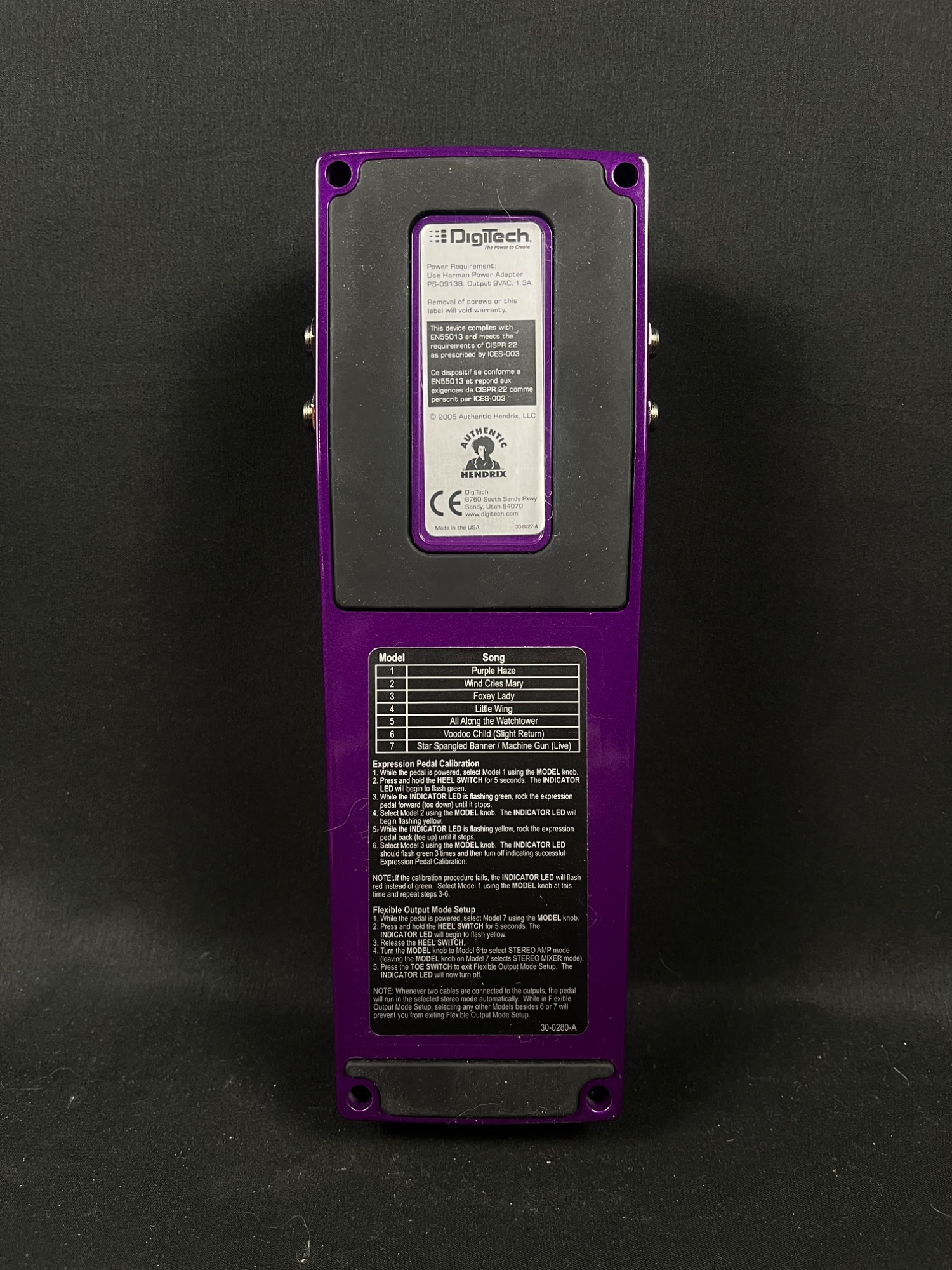 Digitech USED Digitech Jimi Hendrix Experience Pedal Purple w/Box - Used